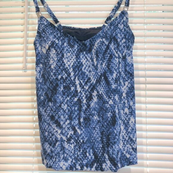 Aqua Green Other - Women’s Black and Blue Tankini Swim Top Size M Pre-Owned.